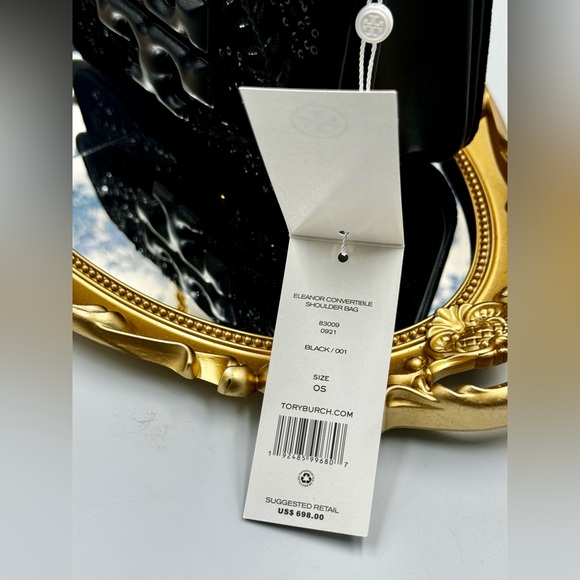 🆕 TORY BURCH 🧿 NWT Eleanor Embroidered Velvet Convertible Shoulder Bag - AUTH - Picture 9 of 16